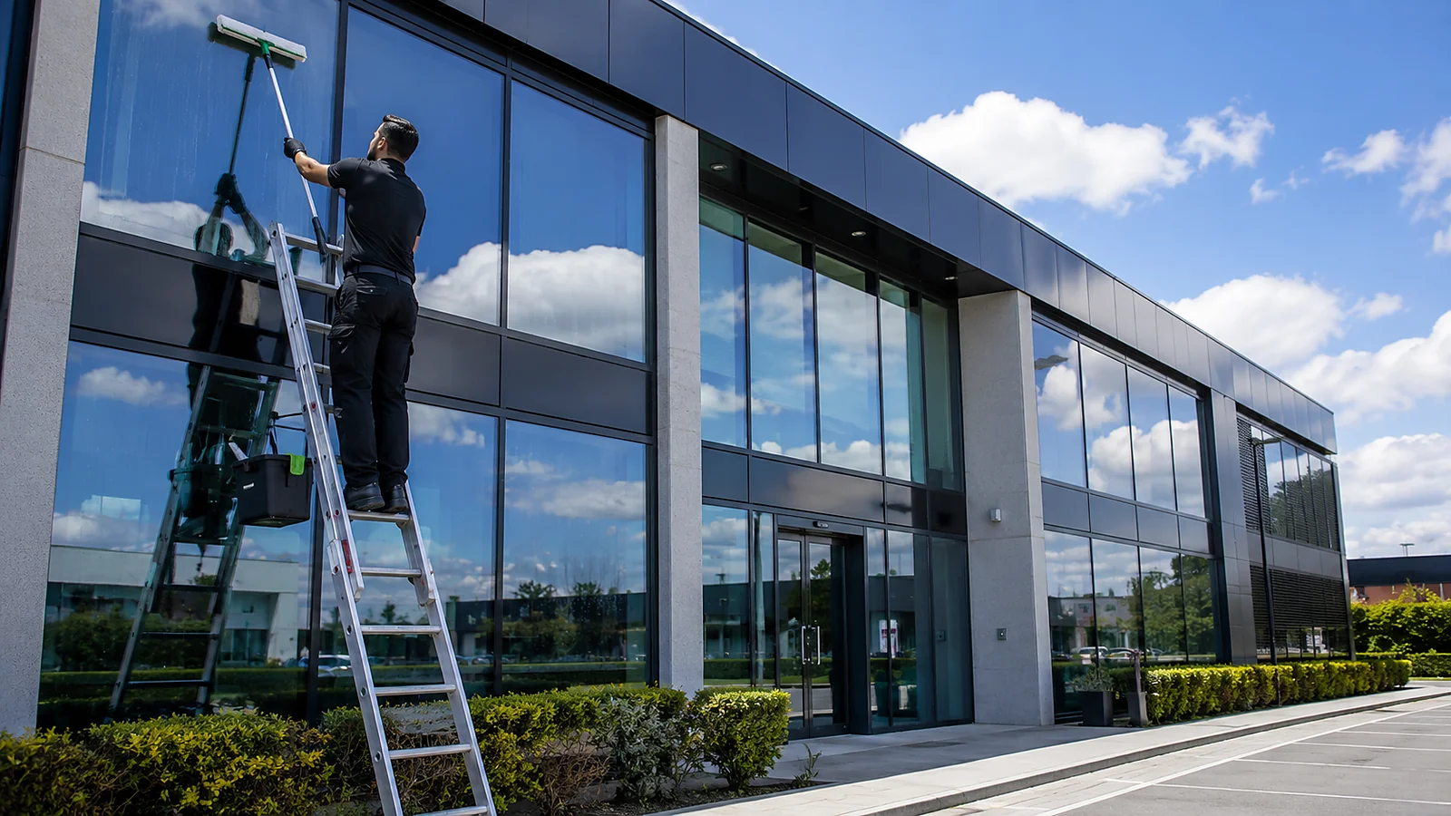 Glazenwassen gebouwen